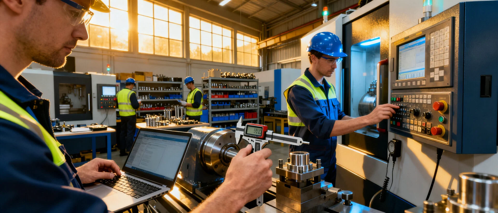 ProMach CNC technical support team diagnosing a machine issue