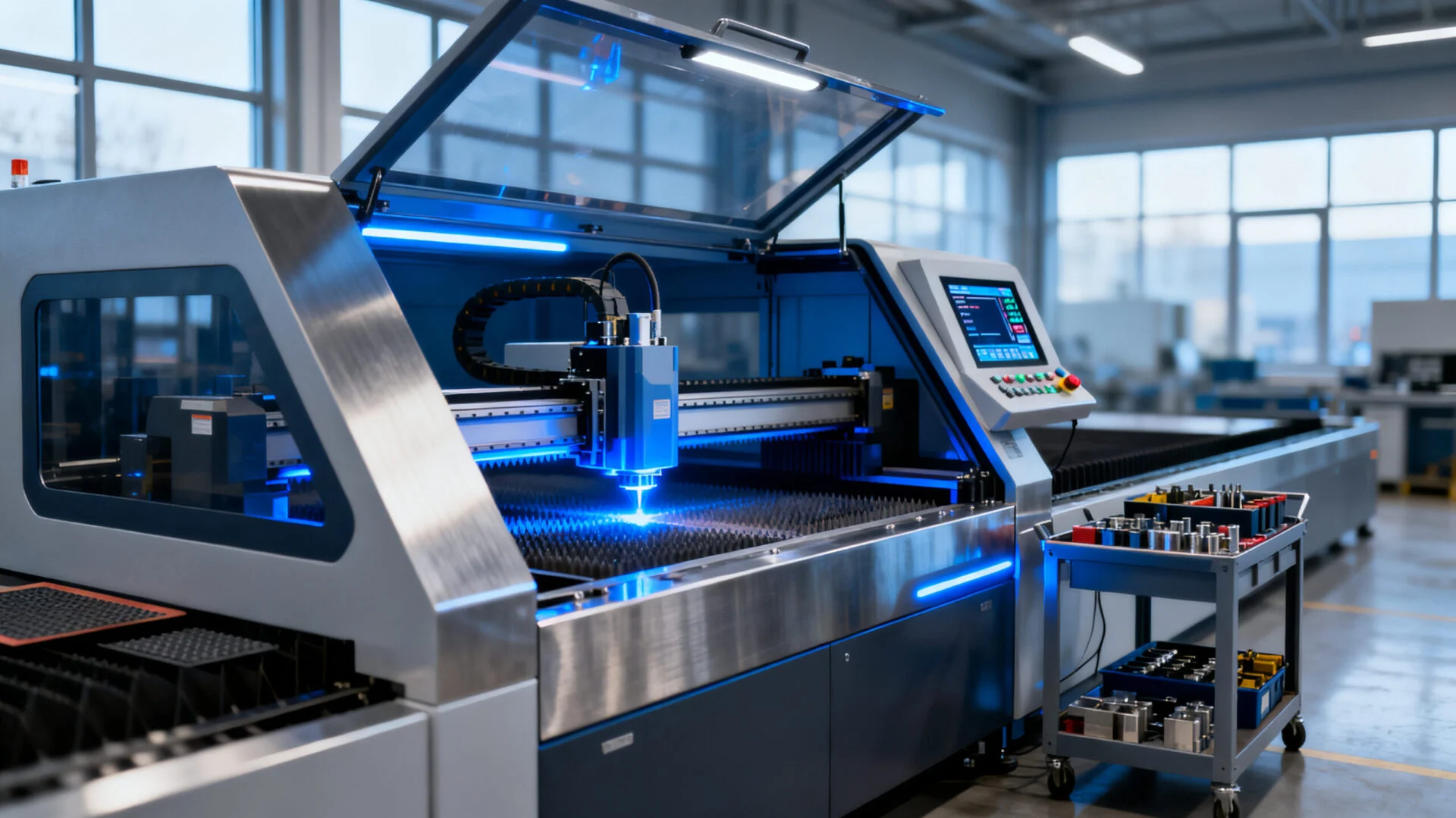 ProMach CO2 laser machine in a professional production environment