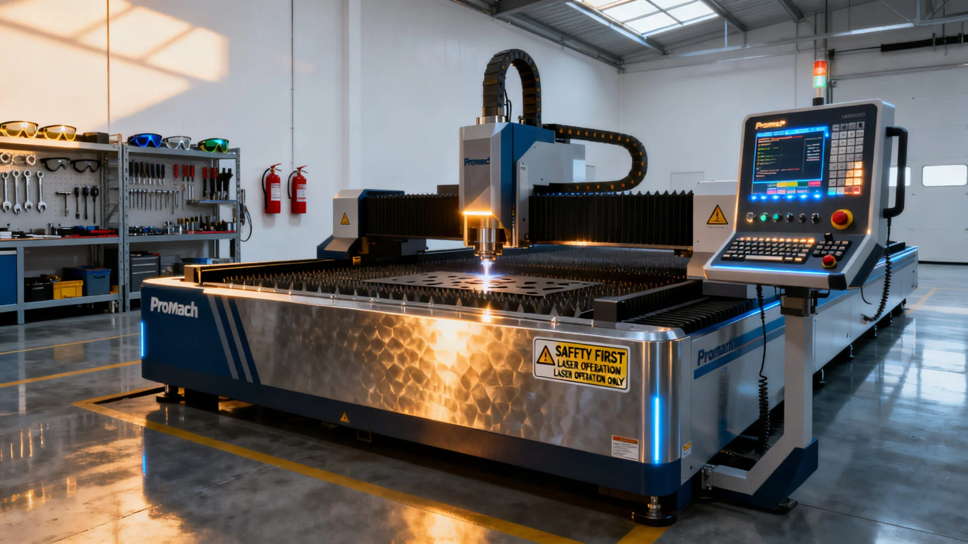 ProMach high-performance CNC laser cutting system in a production environment