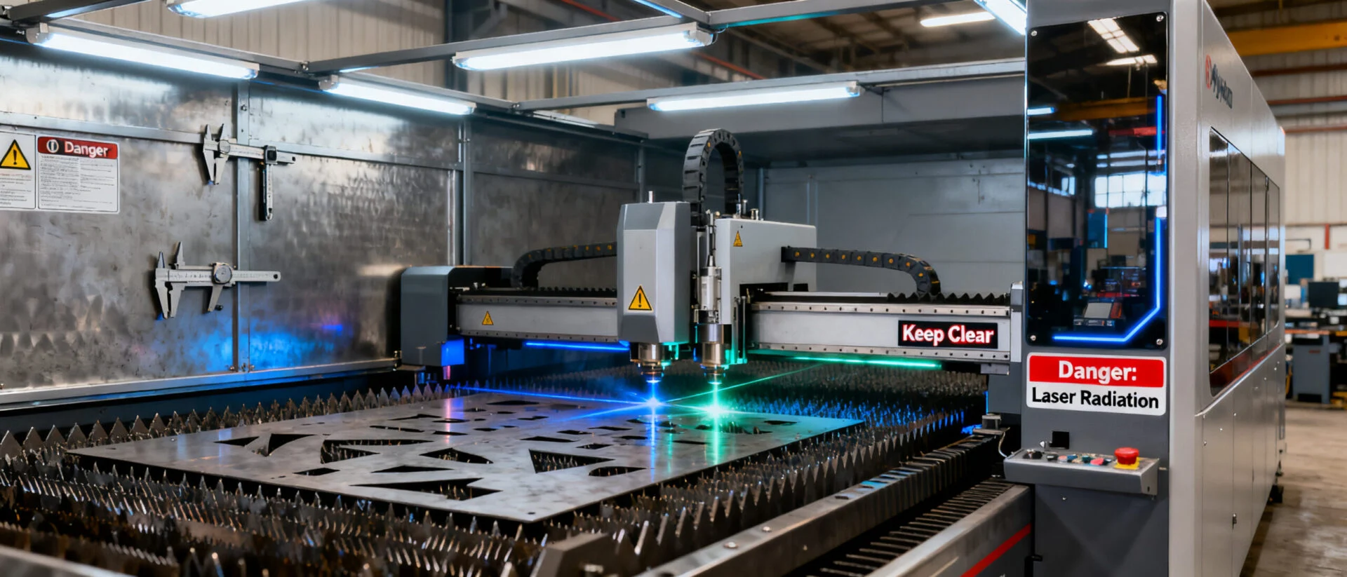 ProMach hybrid laser cutting system processing both sheet metal and acrylic materials