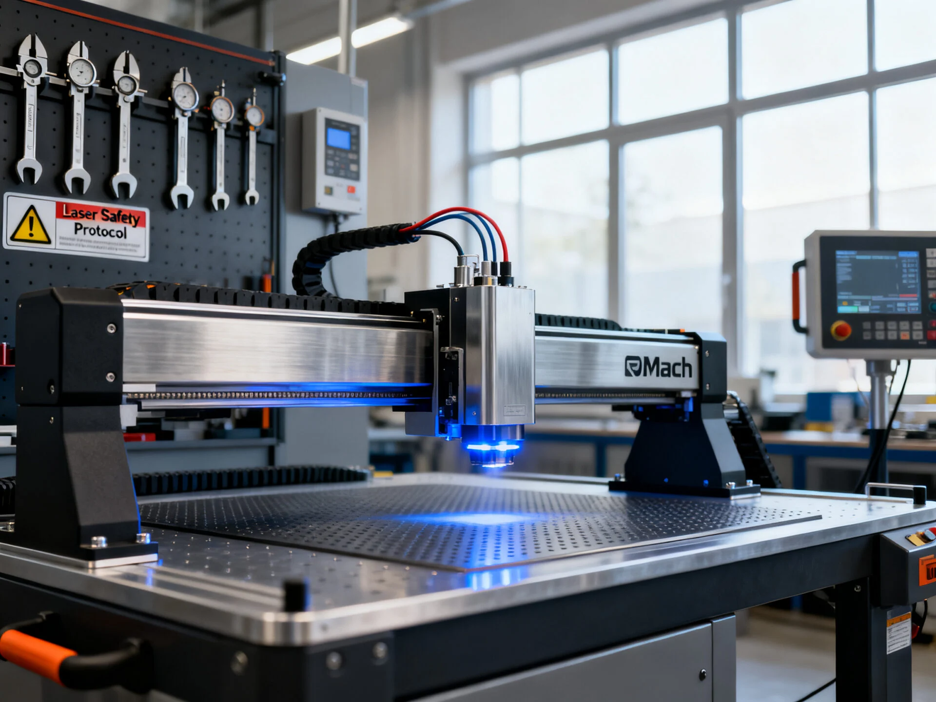 ProMach industrial laser engraving system in operation