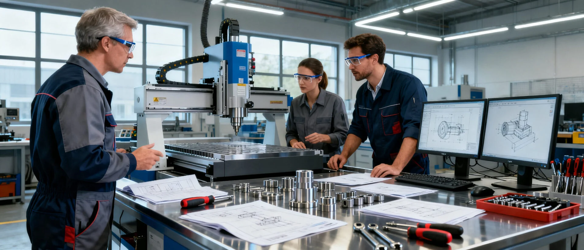 ProMach technical support team assisting with CNC router parts selection