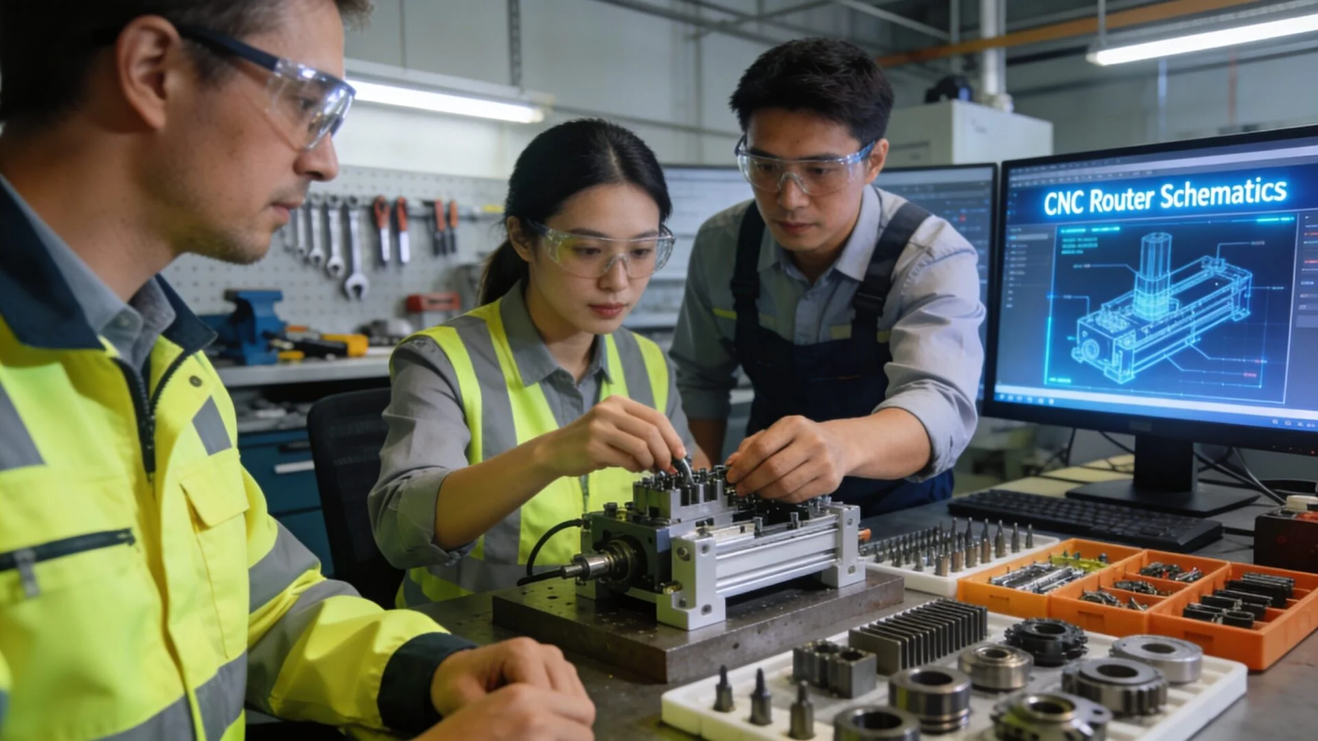 ProMach technical support team providing after-sales guidance for CNC router spare parts