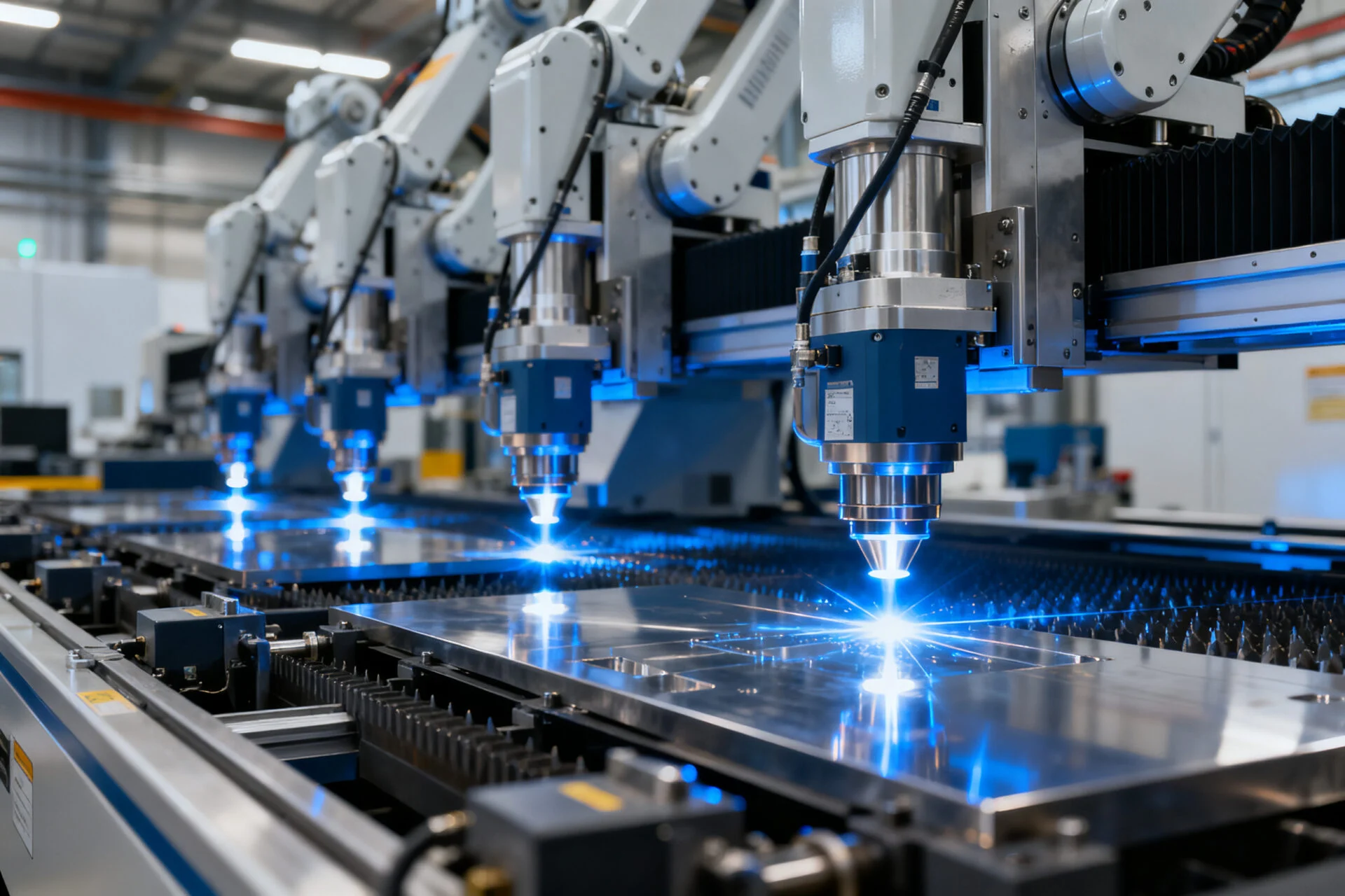 Robotic laser manufacturing systems in an industrial environment