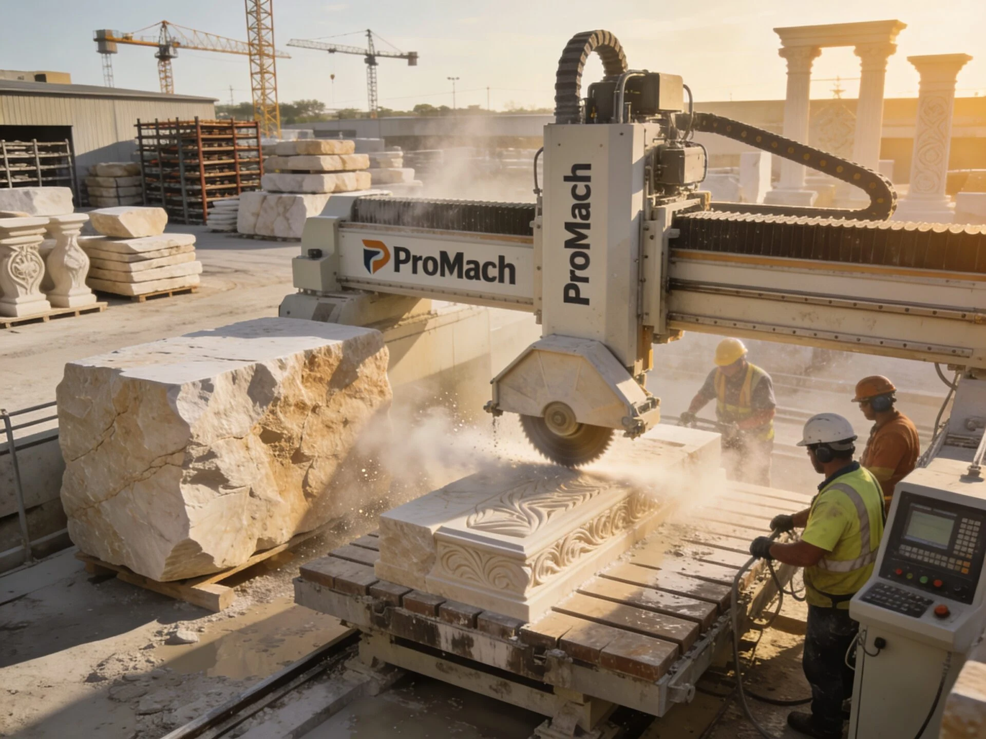 Stone carving equipment used for decorative and industrial applications