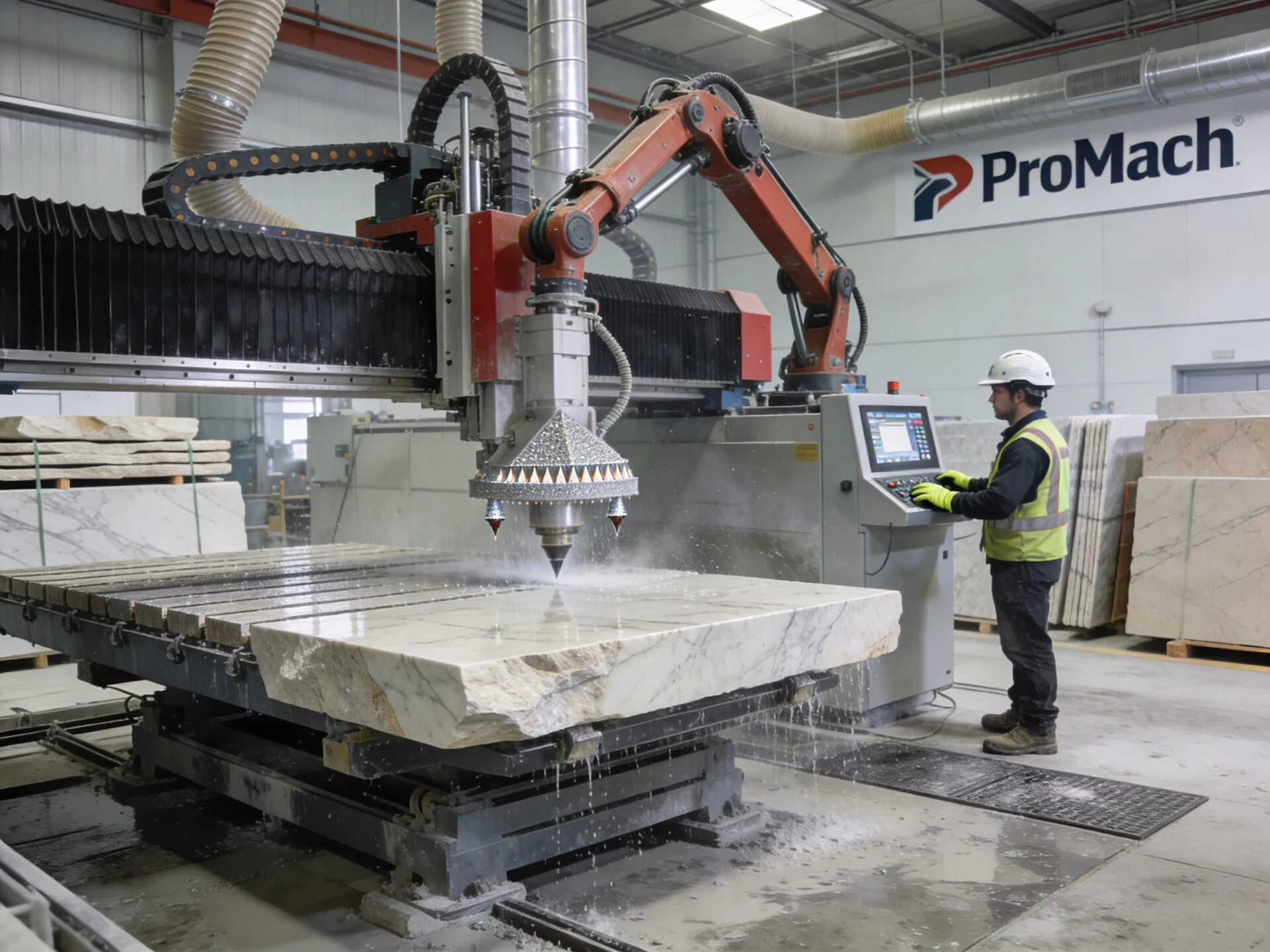 Stone CNC machine used for cutting, engraving, and milling