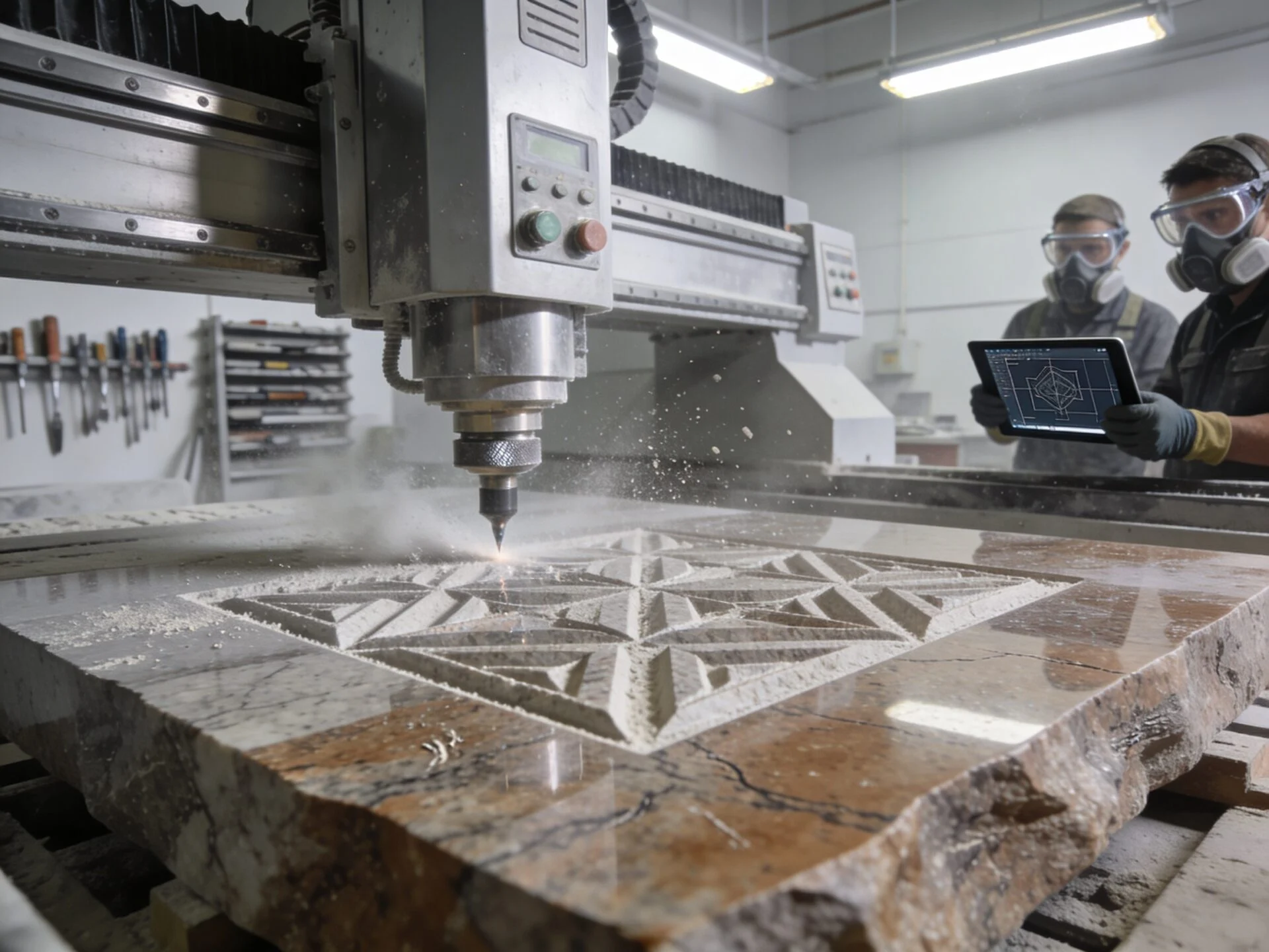 Stone Engraving CNC process