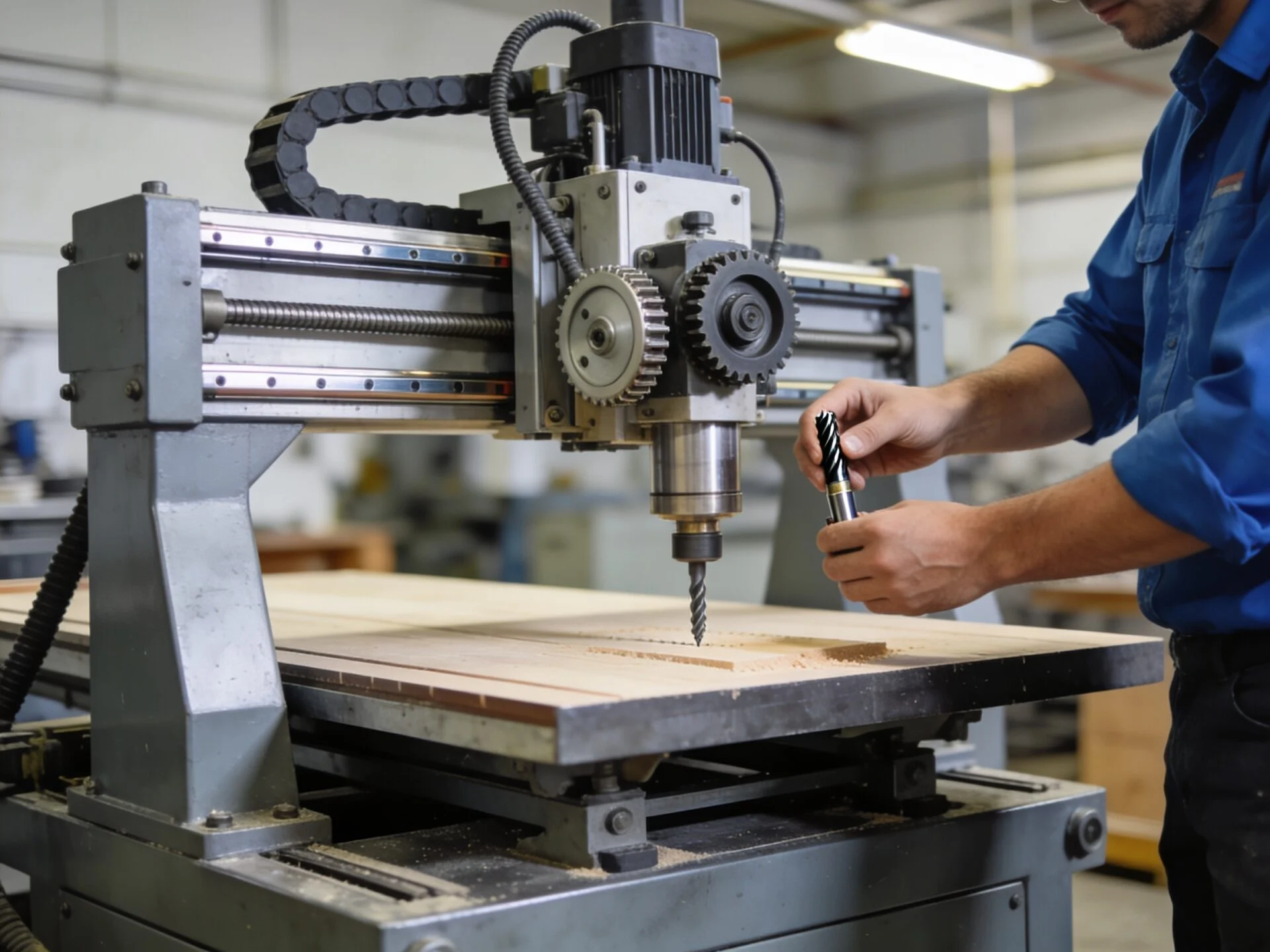 Traditional CNC Router with manual tool change