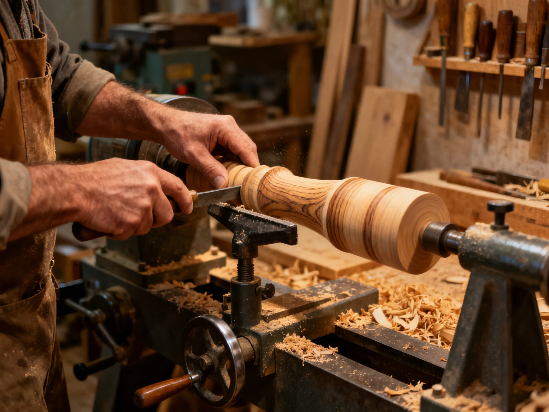 Traditional manual wood lathe limitations