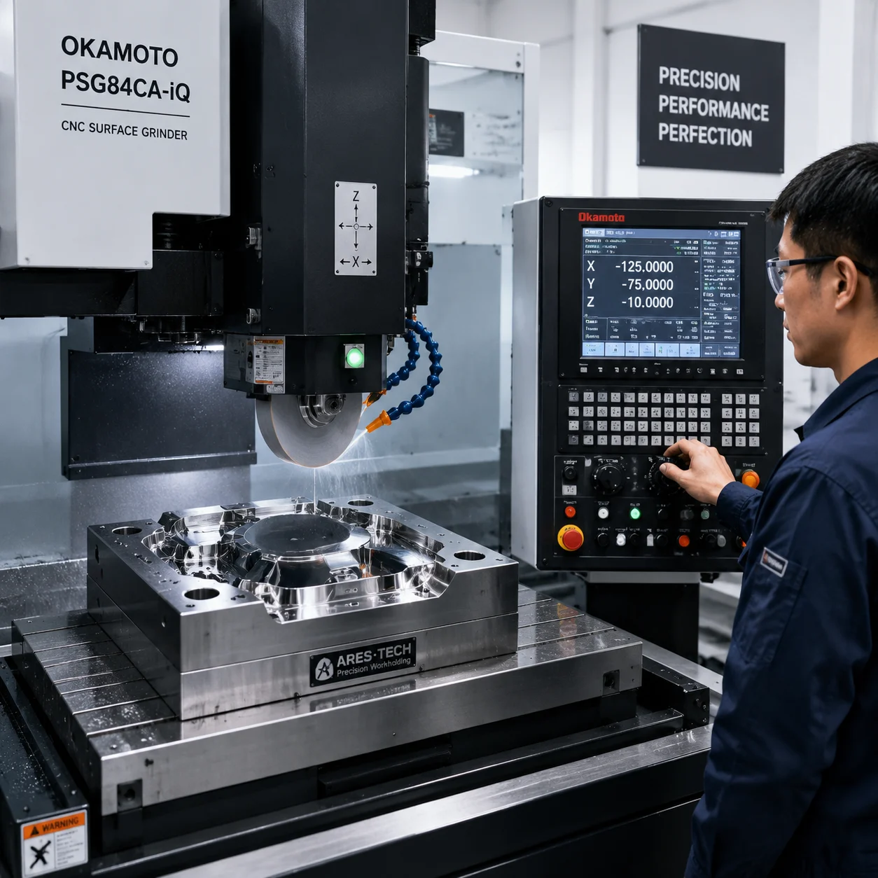 CNC surface grinding machine used in mold and die manufacturing