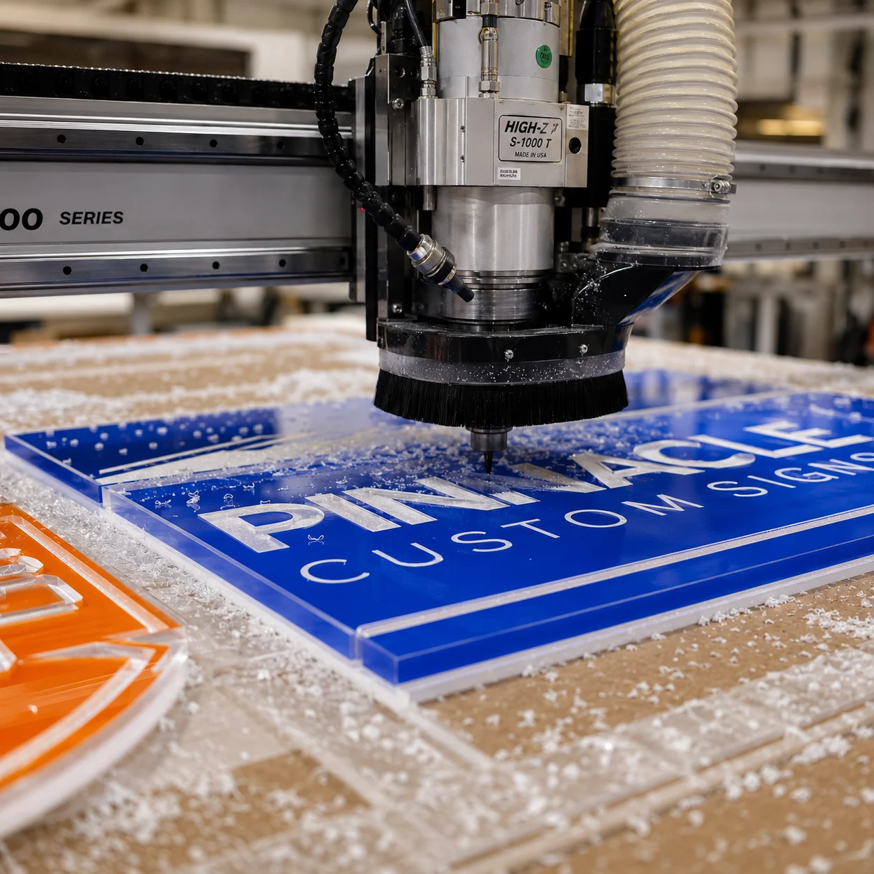 High-speed acrylic signage cnc fabrication using ProMach router