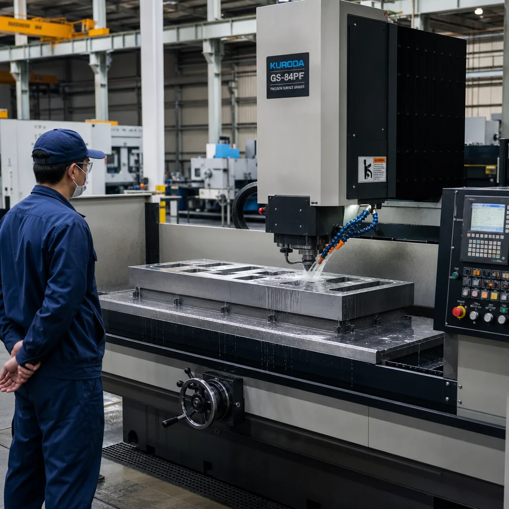ProMach CNC surface grinding machine processing metal components