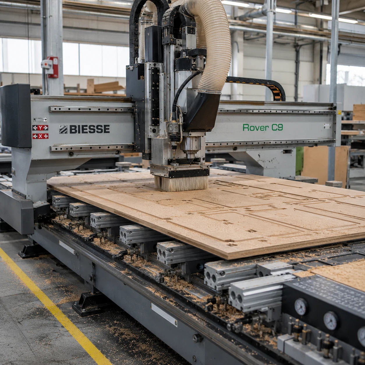 ProMach ağır hizmet iç yığınlama CNC router'ı panel mobilya üretimi