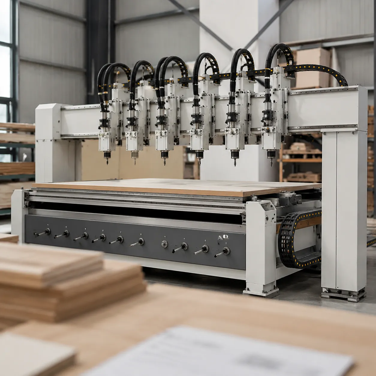 6 heads stone CNC router lifetime service and commissioning support