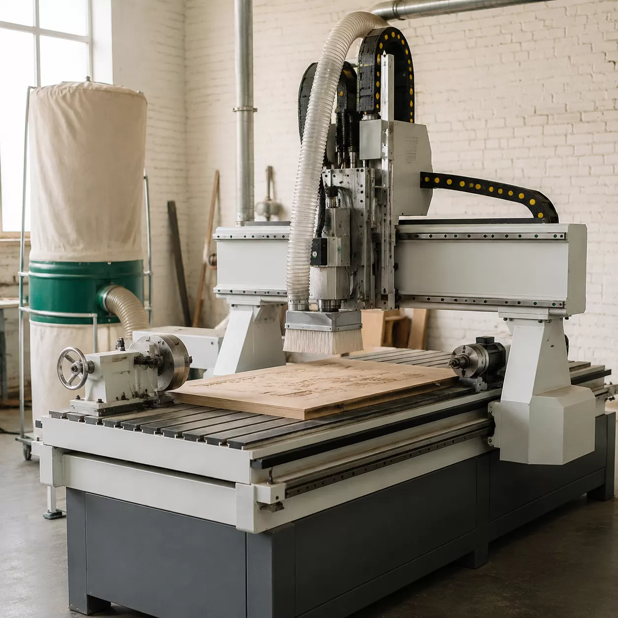 CNC Router 1325 with Rotary Axis and Dust System