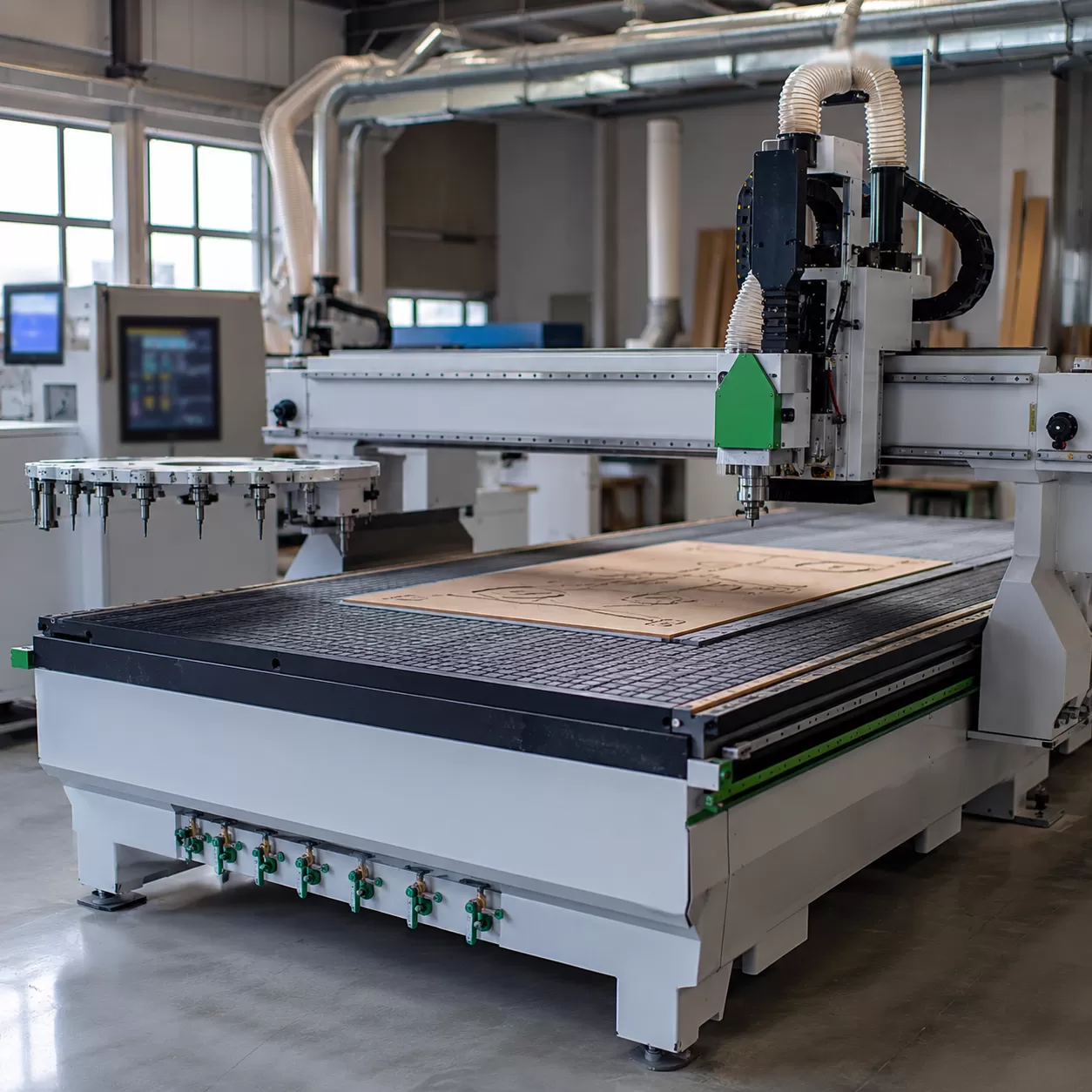CNC-станок 4x8 с линейным автоматическим сменой инструмента и высокой точностью движения