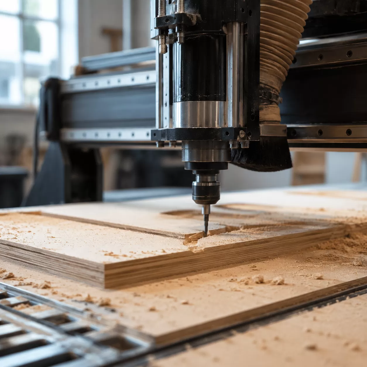 CNC Router Cutting Through 3/4 Wood