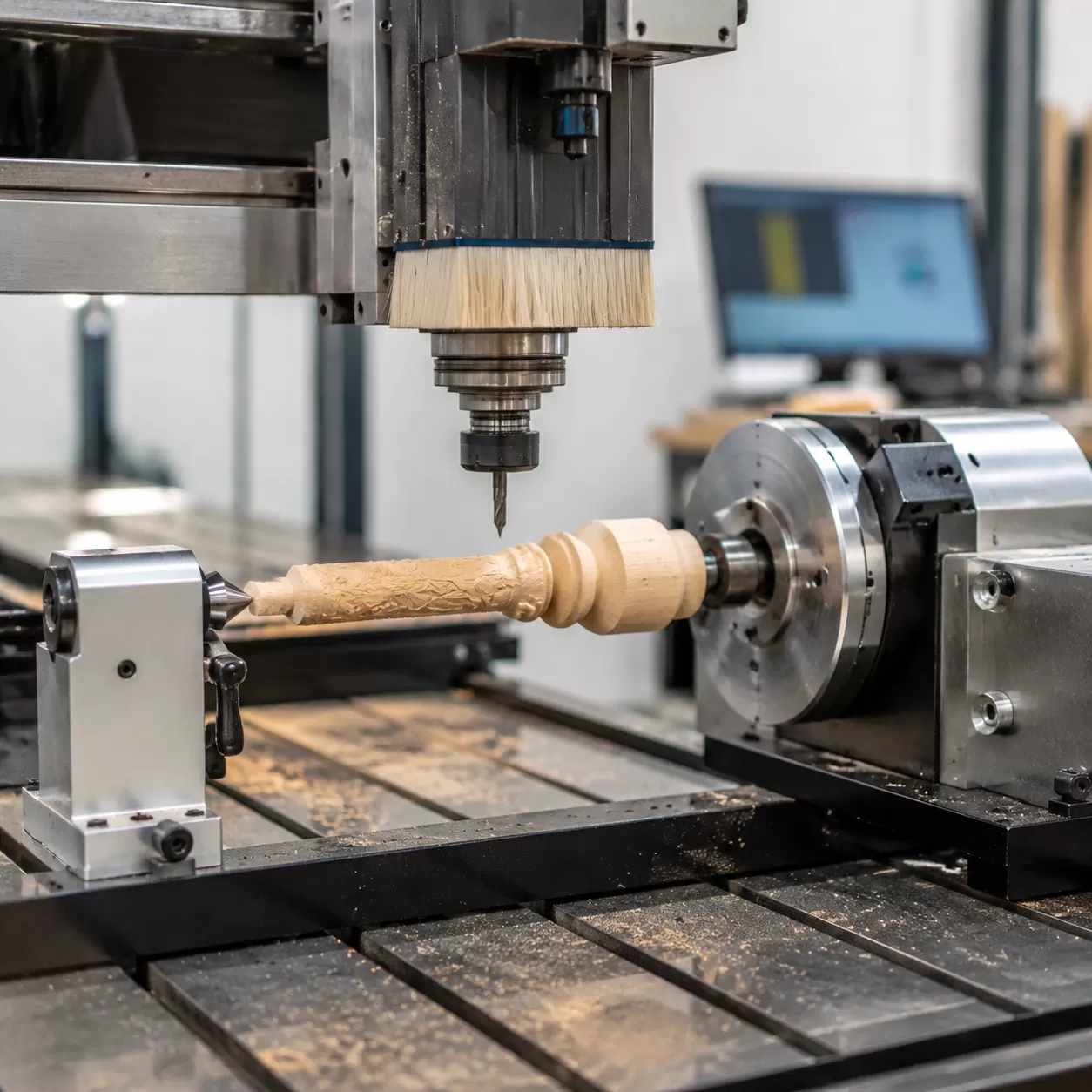 CNC-Fräser Holz 4. Achse CAD/CAM Einrichtung