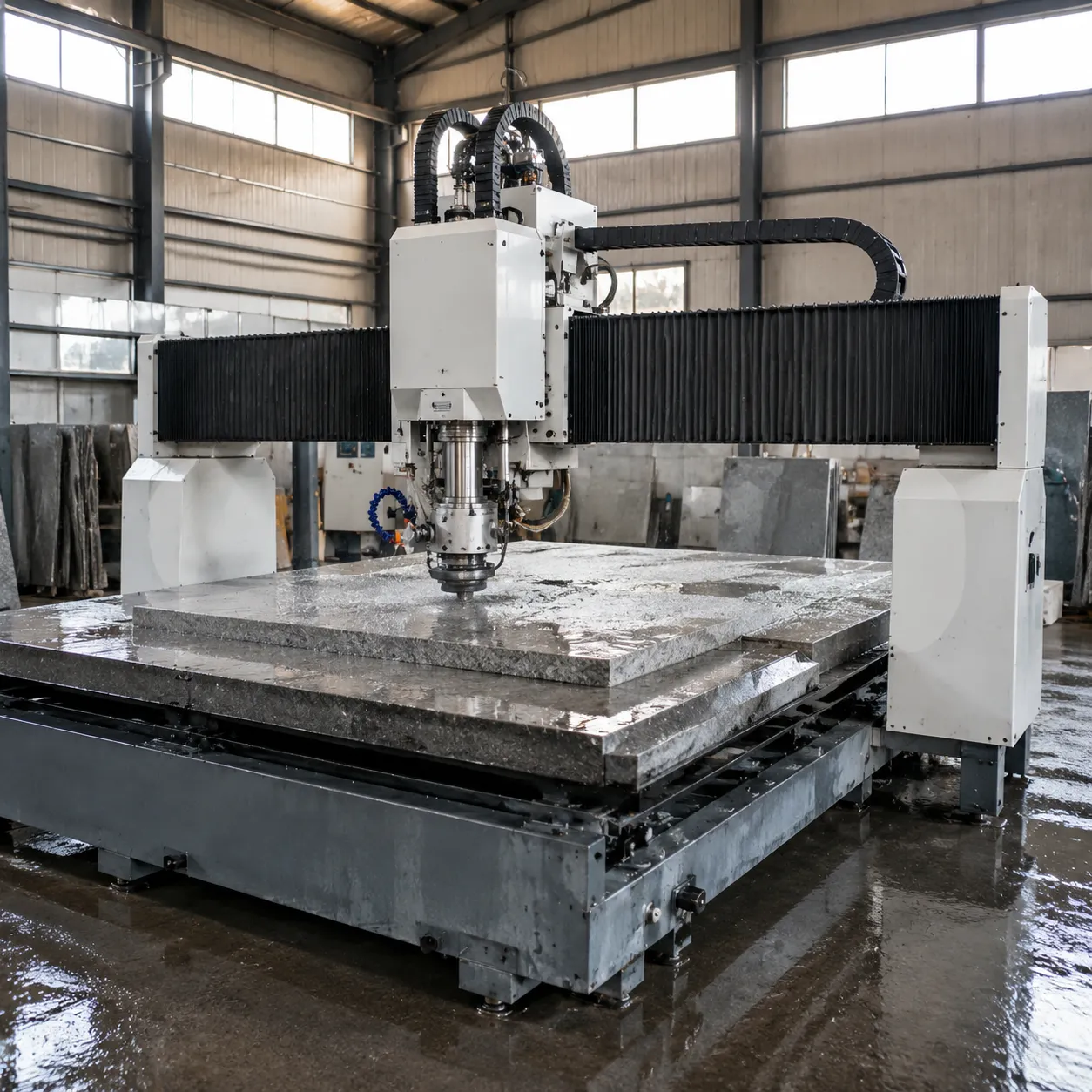 Heavy duty 3 axis stone cnc router