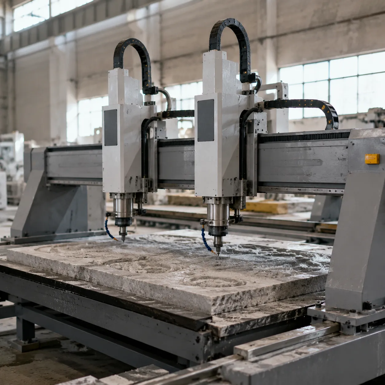 double head stone cnc router