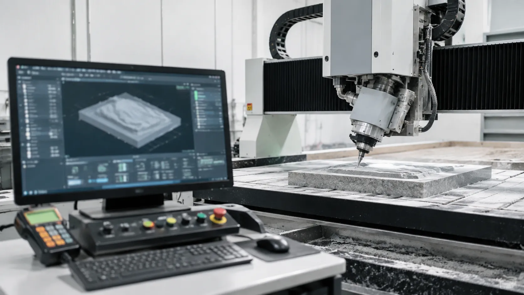 5 axis cnc stone router software integration