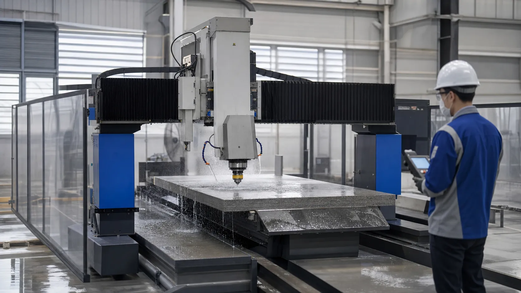 Fabrik-Wassertest des kleinen CNC-Steinschneiders