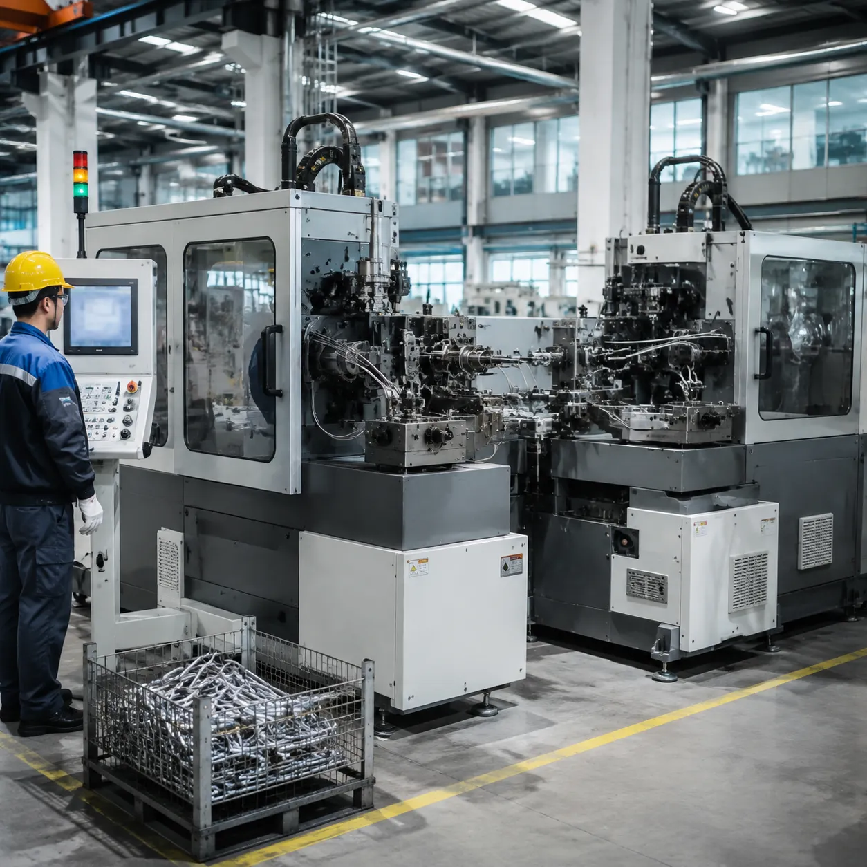 Twin head CNC bending machine for tube and wire